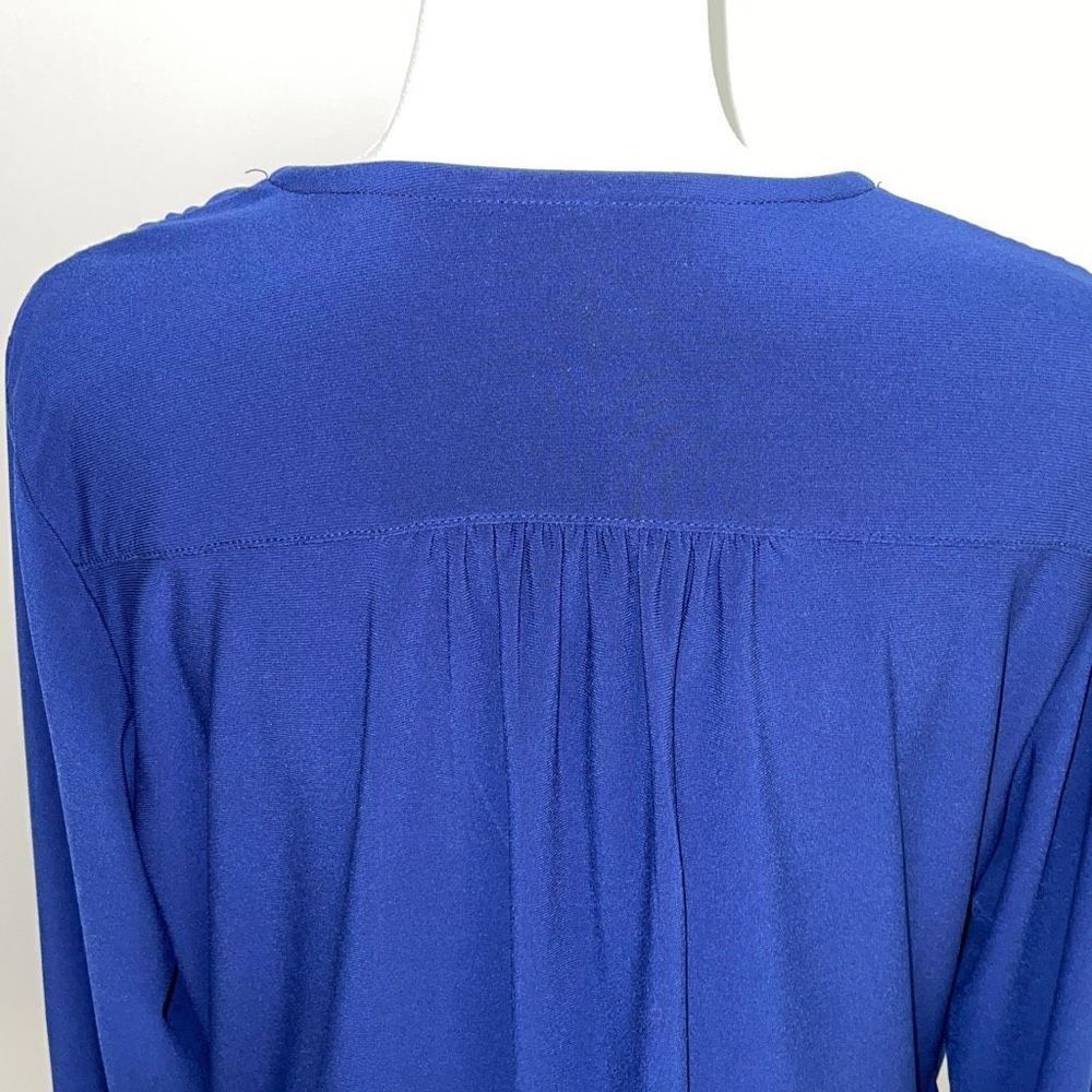 Coldwater Creek Women's Wrap Drape Top Long Sleeve Shirt Layered Blue Large - Picture 4 of 7